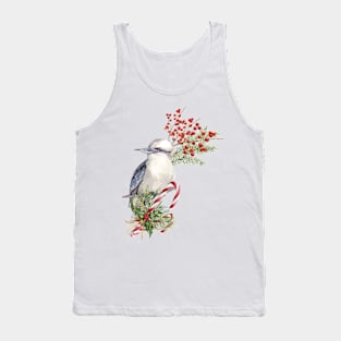 An Australian Christmas - Festive Kookaburra Illustration Tank Top